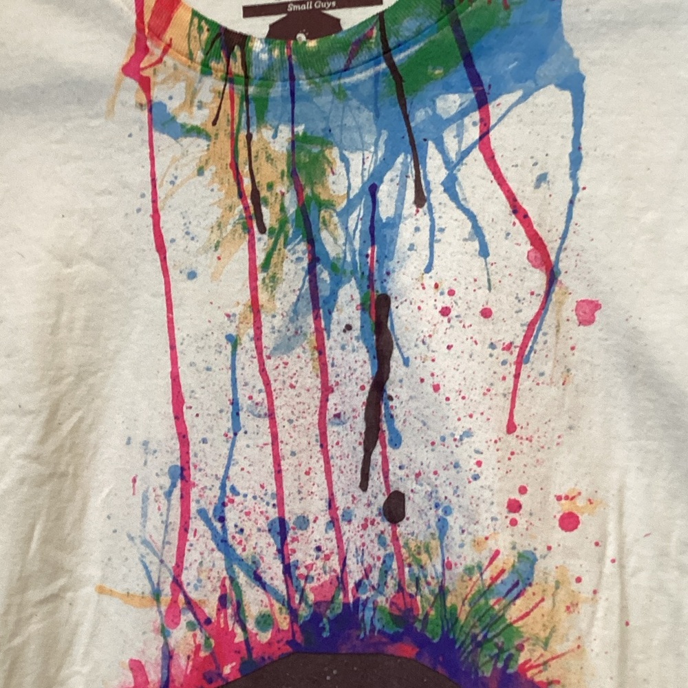 Threadless White Tee with Colorful Abstract Design - Picture 3 of 5